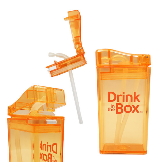 Bidon ze słomką pomarańczowy 240ml Drink In The Box