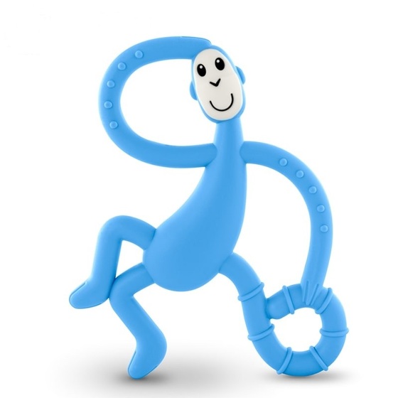 Tańczący gryzak ze szczoteczką błękitny Matchstick Monkey