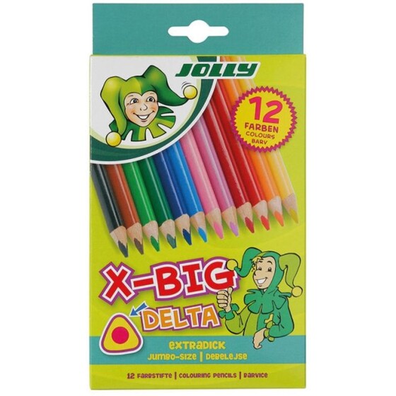 Kredki trójkątne duże x-big 12 kolorów Jolly