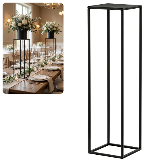 Kwietnik stojący metalowy czarny loftowy stojak na kwiaty pojedynczy 75cm