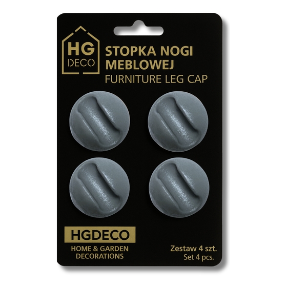 Podkładka ochronna szara 4 szt. z tworzywa pod nogi meblowe hairpin HGDECO
