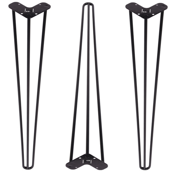 Nogi stołowe metalowe loft  80 cm Hairpin zestaw 3 sztuk