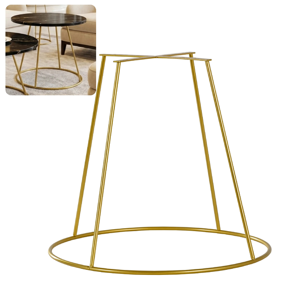 Nowoczesna złota noga do stolika kawowego solidny metalowy stelaż okrągły RING 50 cm