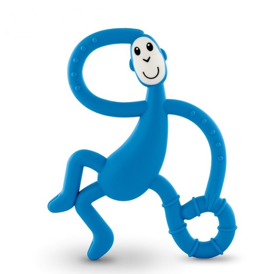 Tańczący gryzak ze szczoteczką niebieski Matchstick Monkey