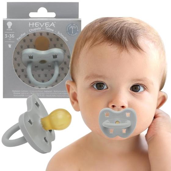 Smoczek dla niemowląt okrągły 3-36m Gorgeous Grey Hevea