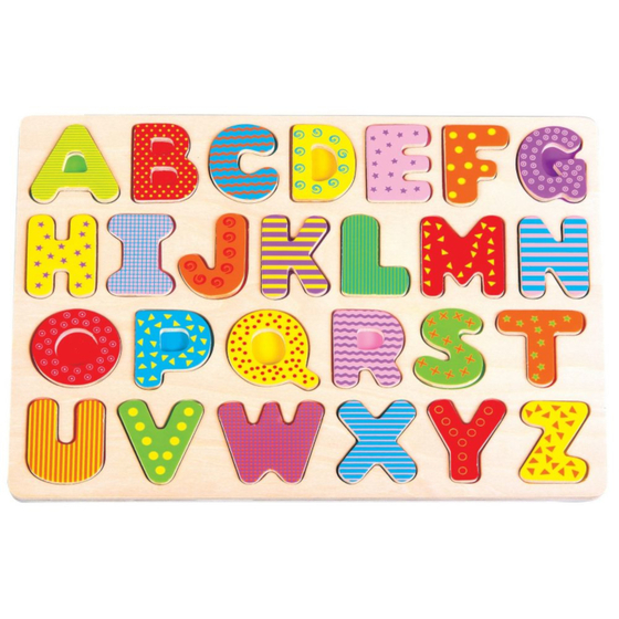 Puzzle drewniane układanka alfabet - duże litery Lelin