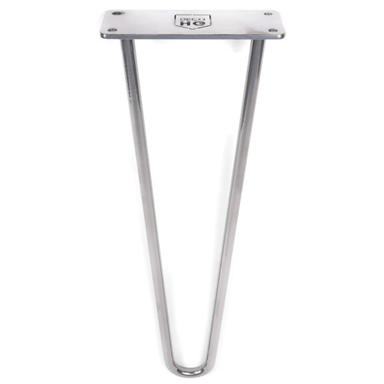 Metalowa noga meblowa do stolika loft srebrna Hairpin legs