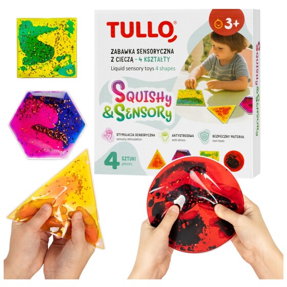 Zestaw zabawek sensorycznych z cieczą Squishy 4 szt Tullo