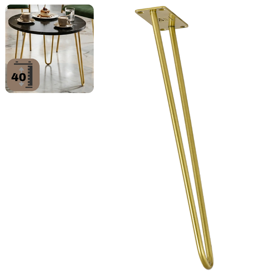 Metalowa noga do stolika kawowego / ławy / złota DP40 cm