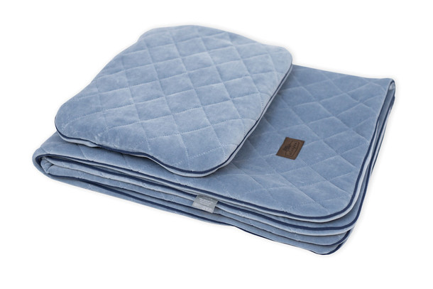 Kocyk welurowy z poduszką  Royal Baby Denim Sleepee