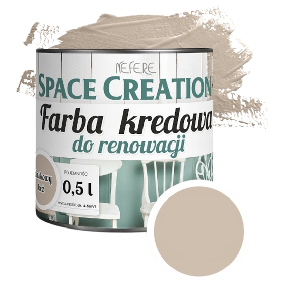 Farba kredensowa remontowa do stylizacji mebli piaskowy beż 0,5 L Space Creation