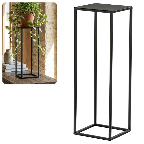 Kwietnik stojący metalowy czarny loftowy stojak na kwiaty pojedynczy 60cm