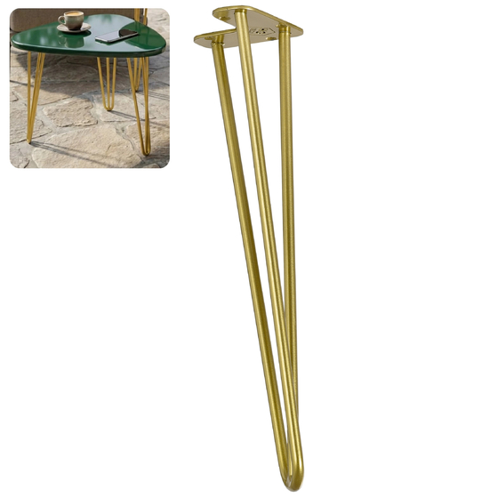 Metalowa noga hairpin legs do stolika kawowego trzy pręty noga złota TL50 cm