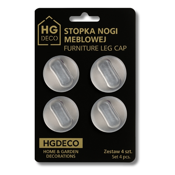 Podkładka ochronna bezbarwna 4 szt. z tworzywa pod nogi meblowe hairpin HGDECO