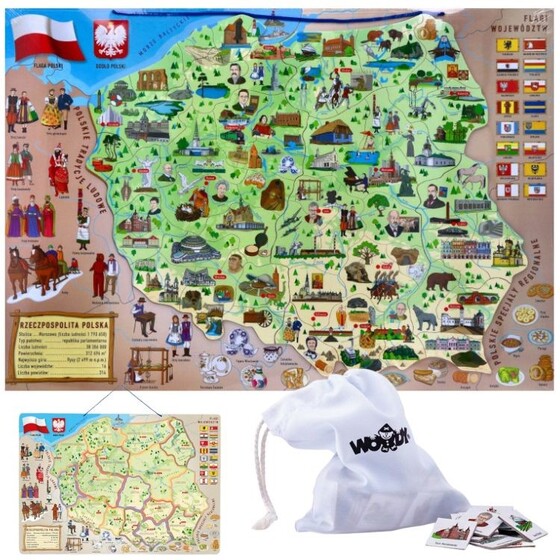 Mapa Polski XXL magnetyczna układanka dla dzieci Woody