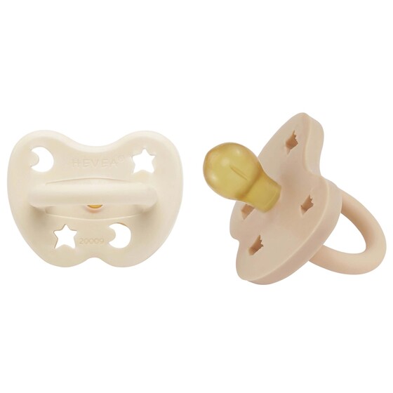 Smoczek okrągły 3-36m  zestaw 2 sztuki White & Sand Hevea