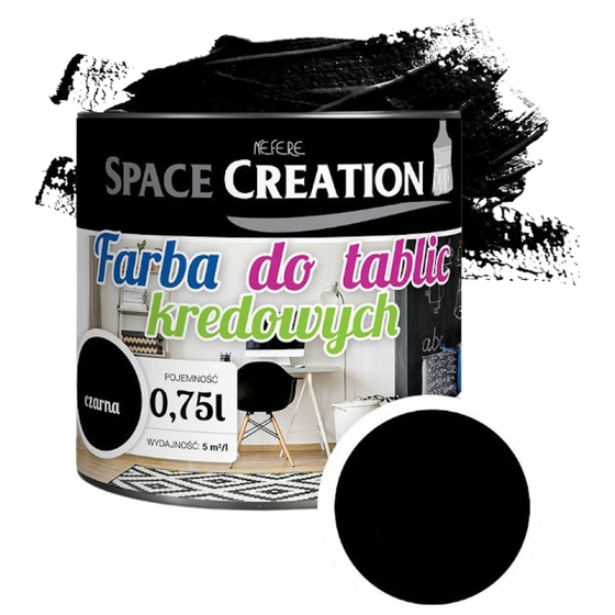 Farba do tablic kredowych czarna 0,75 L Space Creation