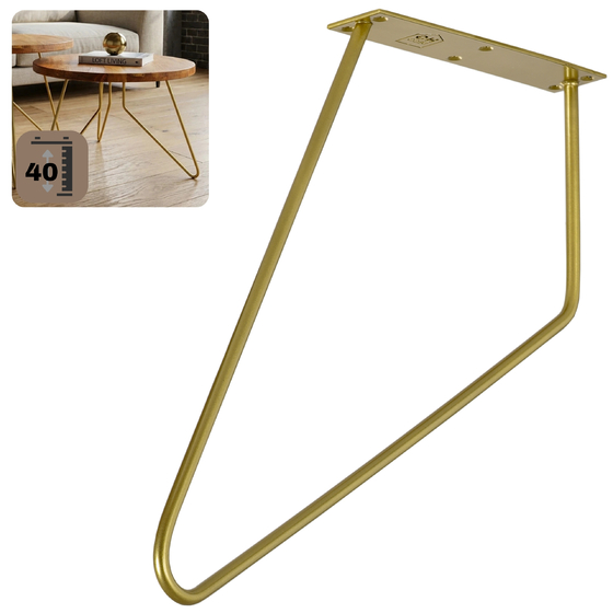 Noga meblowa metalowa noga do stolika kawowego FIN 40 cm złota