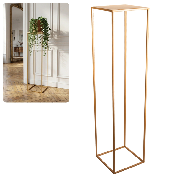 Metalowy kwietnik stojak na kwiatek nowoczesny kwietnik złoty TOWER 100 cm