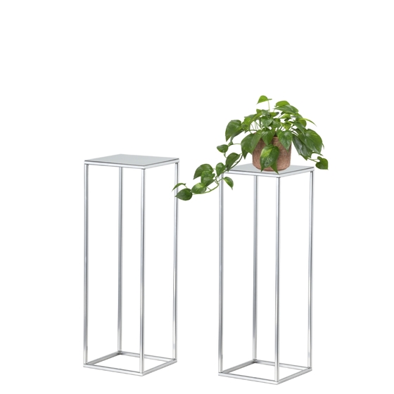 Kwietnik stojak na kwiatki PREMIUM HG DECO srebrny 20/60 cm
