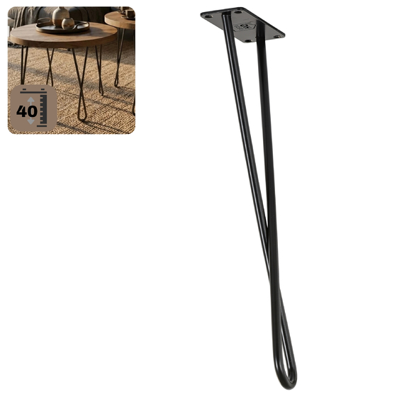 Metalowa noga twist hairpin do stolika kawowego dwa pręty noga loftowa DX40 cm