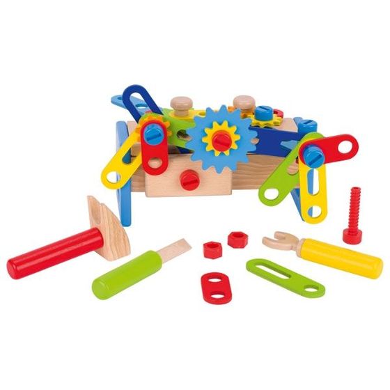 Warsztat kolorowy z narzędziami młotek klucz Goki