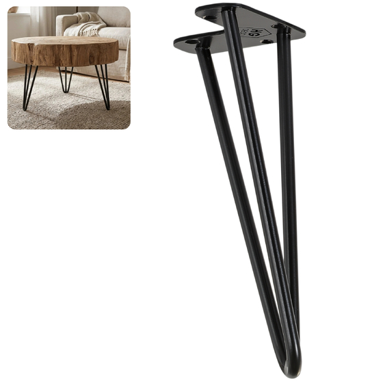 Metalowa noga do komody hairpin legs do pufy trzy pręty noga loftowa TL25 cm