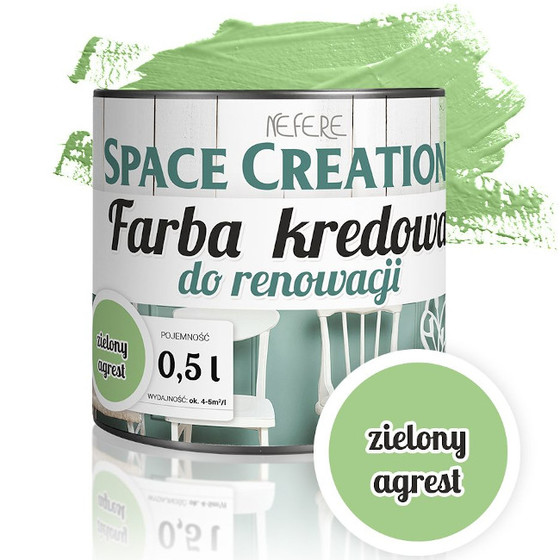 Farba kredowa do renowacji zielony agrest 0,5 L Space Creation