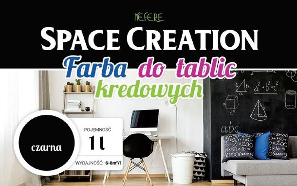 Farba do tablic kredowych czarna 1.0 L Space Creation