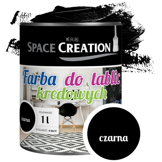 Farba do tablic kredowych czarna 1.0 L Space Creation