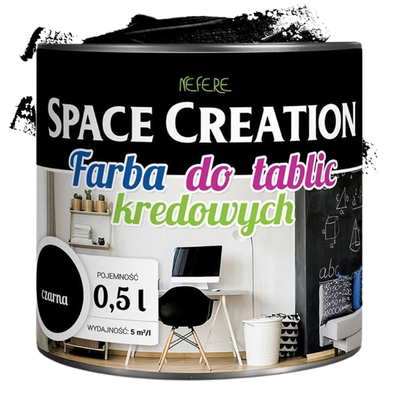 Farba do tablic kredowych czarna 0,5 L Space Creation