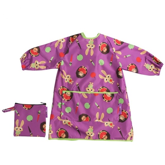Śliniak fartuszkowy długi z kieszonką Bib plum purple Tidy Tot