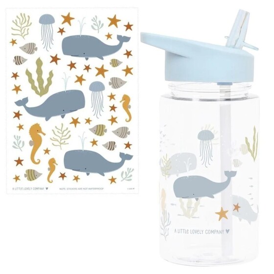 Bidon z ustnikiem i zestawem naklejek ocean 450 ml