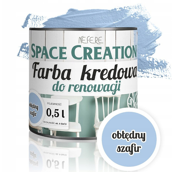 Farba kredowa do remontu obłędny szafir 0,5 L Space Creation