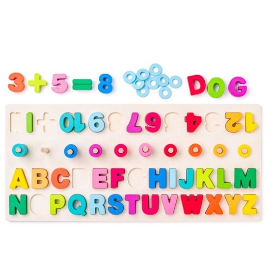 WOODY  Tablica dydaktyczna z literkami i cyferkami