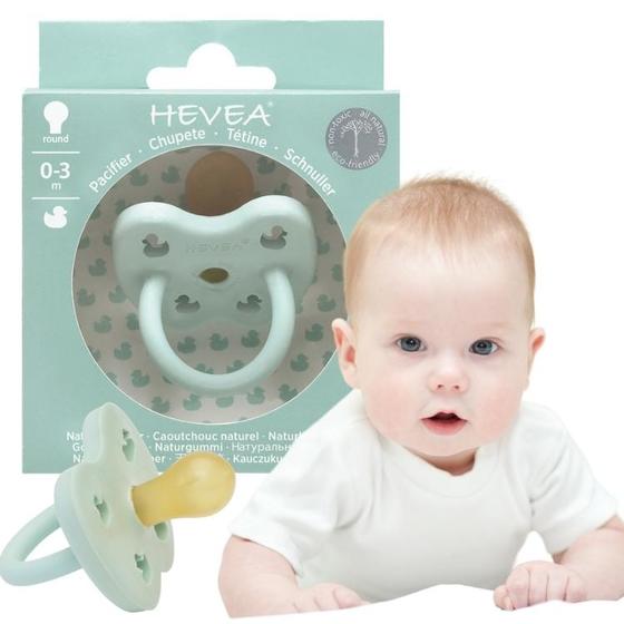 Okrągły smoczek kauczukowy 0+ Mellow Mint Hevea