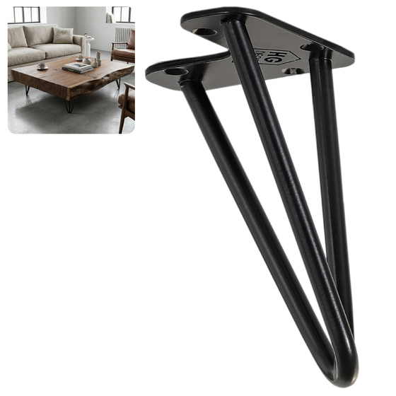 Metalowa noga do komody hairpin legs do pufy trzy pręty noga loftowa TL15 cm