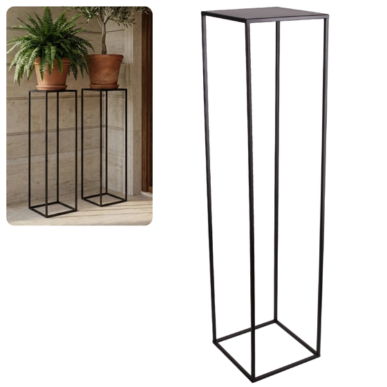 Metalowy kwietnik stojak na kwiatek loftowy kwietnik czarny TOWER 100 cm