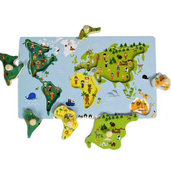 Układanka z uchwytami mapa świata dla dzieci Adam Toys