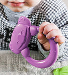Gryzak niemowlęcy fioletowy z uchwytem eKoala