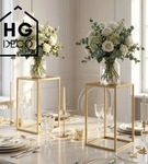 Metalowy kwietnik stojak na kwiatek nowoczesny kwietnik złoty TOWER 40 cm