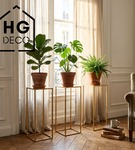 Metalowy kwietnik stojak na kwiatek nowoczesny kwietnik złoty TOWER 70 cm