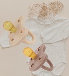 Smoczek okrągły 3-36m zestaw 2 sztuk Sand & Tan Beige Hevea Planet