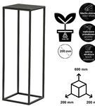 Kwietnik stojący metalowy czarny loftowy stojak na kwiaty pojedynczy 60cm