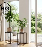 Metalowy kwietnik stojak na kwiatek loftowy kwietnik czarny TOWER 40 cm