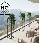 Metalowy kwietnik stojak na kwiatek loftowy kwietnik czarny TOWER 100 cm