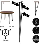 Metalowa noga hairpin legs do stołu biurka trzy pręty noga loftowa TL70 cm