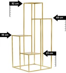 Kwietnik metalowy stojący na cztery doniczki  złoty PREMIUM92 cm
