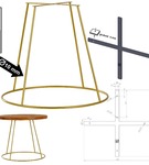 Nowoczesna złota noga do stolika kawowego solidny metalowy stelaż okrągły RING 50 cm