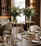 Metalowy kwietnik stojak na kwiatek nowoczesny kwietnik złoty TOWER 40 cm